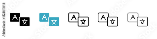 Language icons in Multiple Styles Set. Vector Illustration
