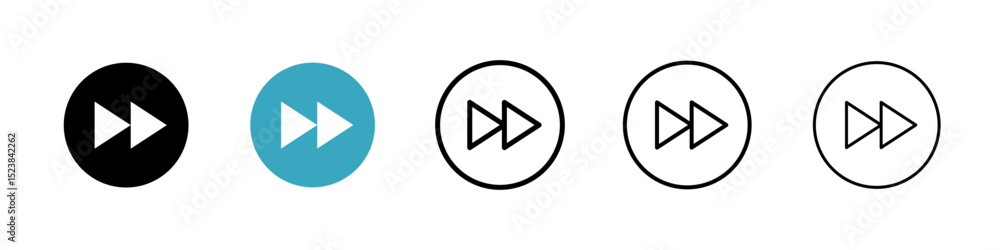 Fast forward icons in Multiple Styles Set. Vector Illustration Fast forward icons in Multiple Styles Set. Vector Illustration