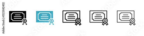 Diploma icons in Multiple Styles Set. Vector Illustration