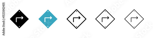 Directions icons in Multiple Styles Set. Vector Illustration