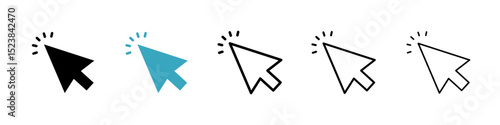 Cursor icons in Multiple Styles Set. Vector Illustration