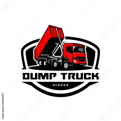 dump truck logo vector for construction company