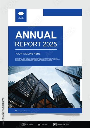 Modern Annual Report 2025 Cover Page Template Design