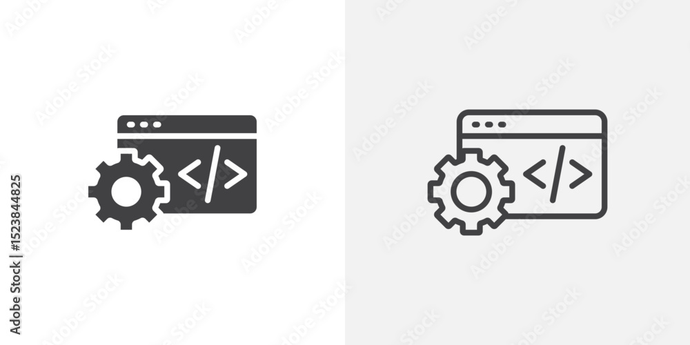 Web development icon vector symbol for mobile apps and website UI designs. Web development icon vector symbol for mobile apps and website UI designs.