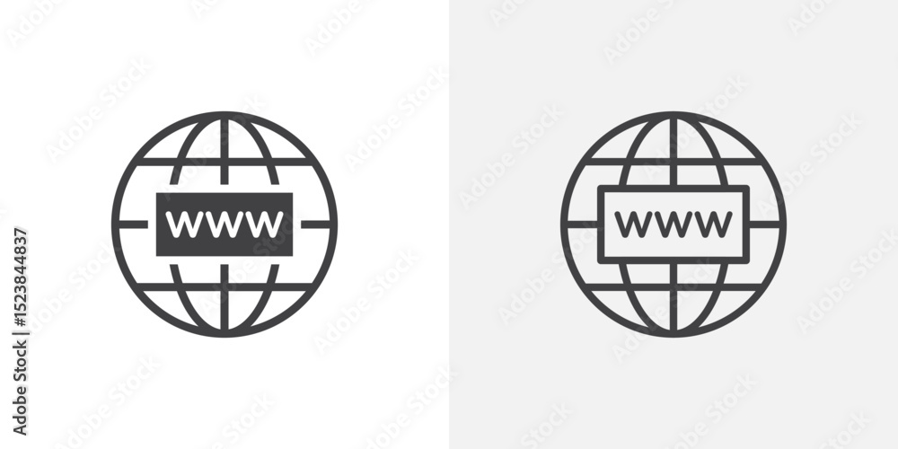 Fototapeta premium Website globe icon vector symbol for mobile apps and website UI designs.