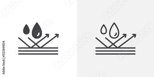 Waterproof icon vector symbol for mobile apps and website UI designs.