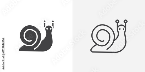 Snail icon vector symbol for mobile apps and website UI designs.