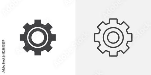 Settings button icon vector symbol for mobile apps and website UI designs.
