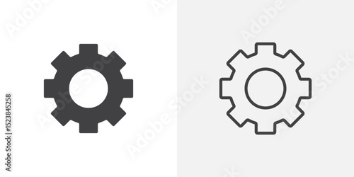 Settings icon vector symbol for mobile apps and website UI designs.