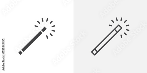 Magic wand icon vector symbol for mobile apps and website UI designs.
