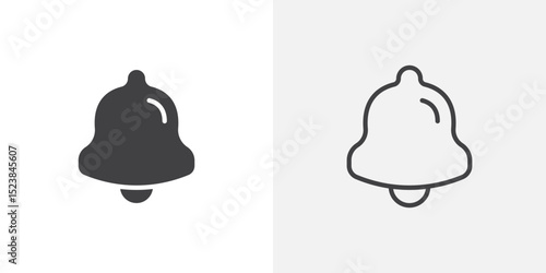 Notification bell icon vector symbol for mobile apps and website UI designs.
