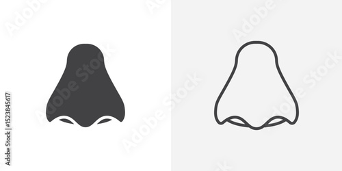 Nose icon vector symbol for mobile apps and website UI designs.