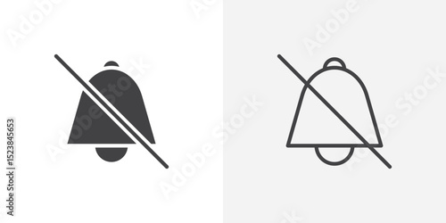 Notification off icon vector symbol for mobile apps and website UI designs.