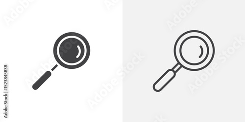 Loupe icon vector symbol for mobile apps and website UI designs.