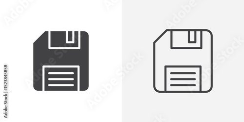 Floppy disk icon vector symbol for mobile apps and website UI designs.