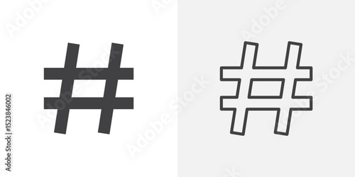 Hashtag icon vector symbol for mobile apps and website UI designs.