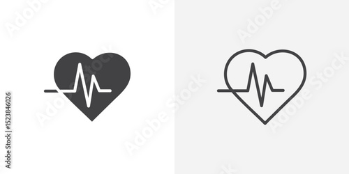 Heartbeat icon vector symbol for mobile apps and website UI designs.