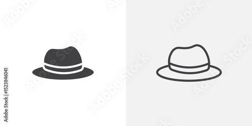 Hat icon vector symbol for mobile apps and website UI designs.
