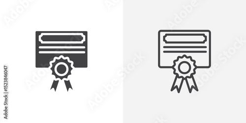 Diploma icon vector symbol for mobile apps and website UI designs.