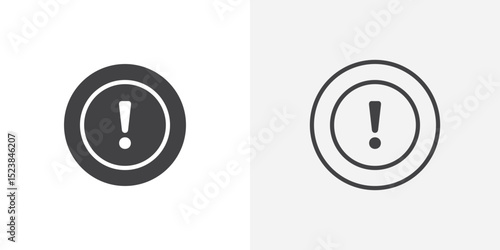 Exclamation icon vector symbol for mobile apps and website UI designs.