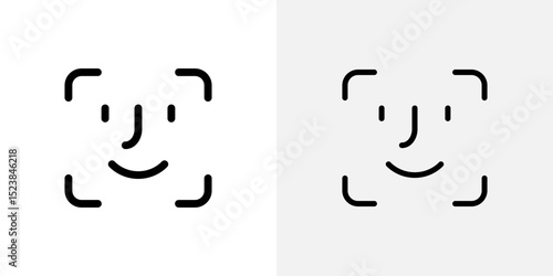 Face id icon vector symbol for mobile apps and website UI designs.