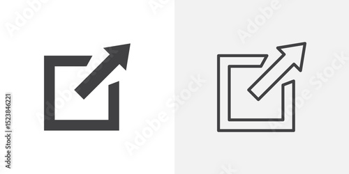 External link icon vector symbol for mobile apps and website UI designs.