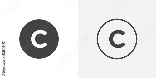 Copyright icon vector symbol for mobile apps and website UI designs.
