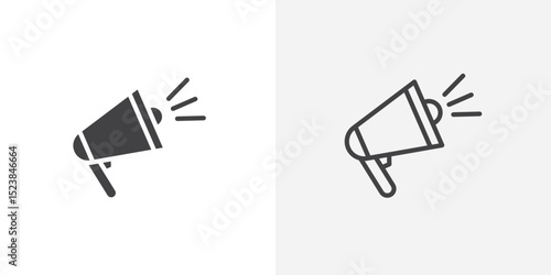 Bullhorn icon vector symbol for mobile apps and website UI designs.