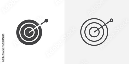 Bulls eye icon vector symbol for mobile apps and website UI designs.