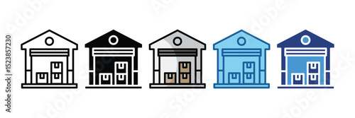 Warehouse Building  Icon Element For Design