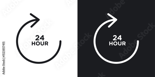 Twenty four hours icons graphic vectors