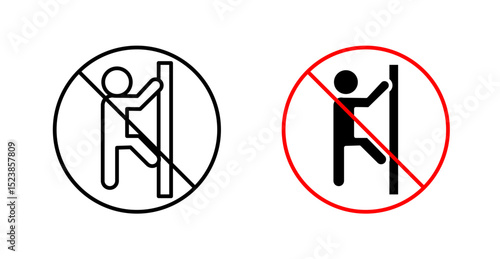 No climbing allowed sign graphic vectors