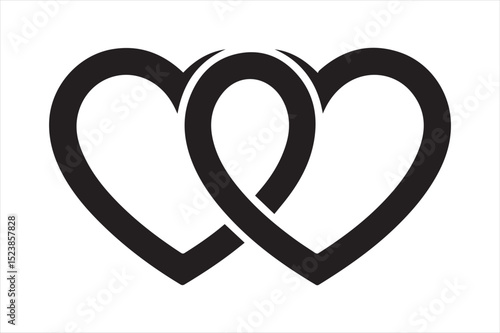 Two Interlocked Hearts Symbolize Union Love and Affection Forever