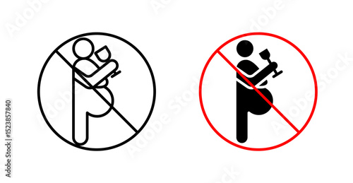 No alcohol during pregnancy period sign graphic vectors