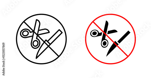 No scissors or no knives sign graphic vectors