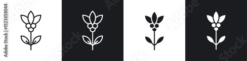 Coffee plant icons graphic vectors