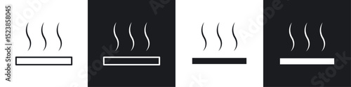 Heat icons collection in black and white filled and line versions
