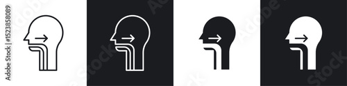 Swallowing reflex icons graphic vectors