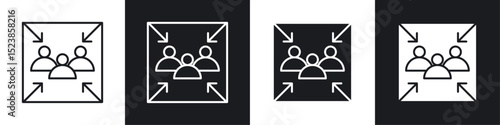 Assembly point icons graphic vectors