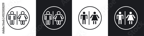 Toilet icon symbol collection on white background.