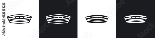 Wooden boat icons graphic vectors