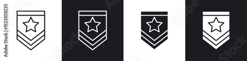 Military rank badge icons graphic vectors