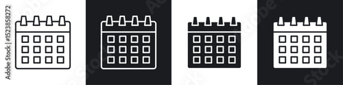 Table calendar icons graphic vectors