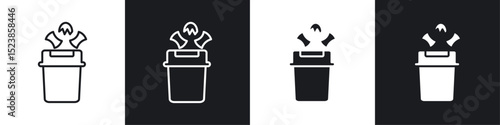 Food waste icons graphic vectors