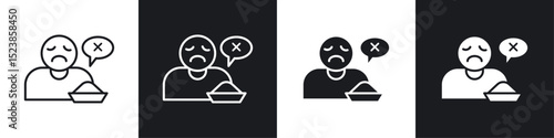 Lack of appetite icons graphic vectors