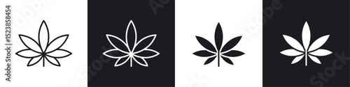 Cannabis leaf icons graphic vectors