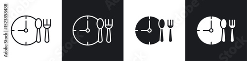 Lunch time icons graphic vectors