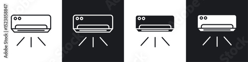 Air conditioner icons graphic vectors