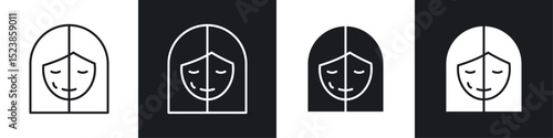 Facelifting procedure icons graphic vectors