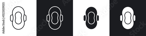 Feminine hygiene pad icons graphic vectors